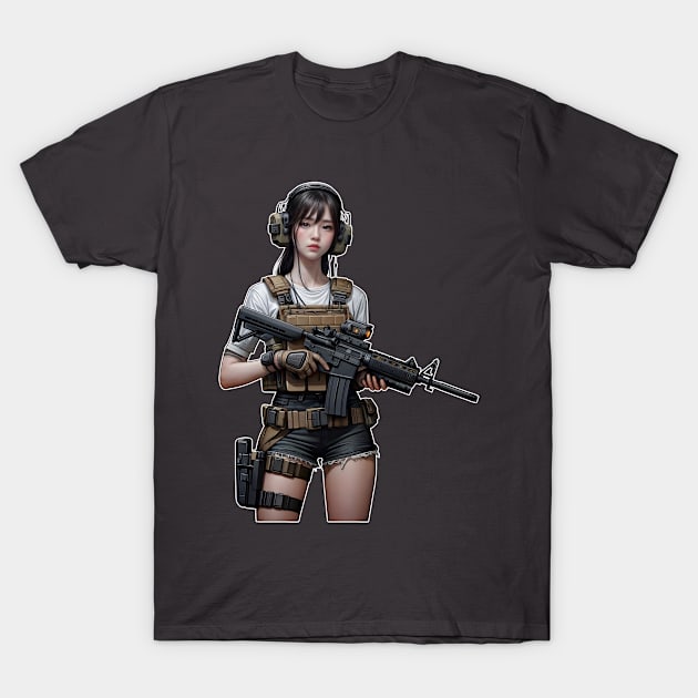 Tactical Girl T-Shirt by Rawlifegraphic